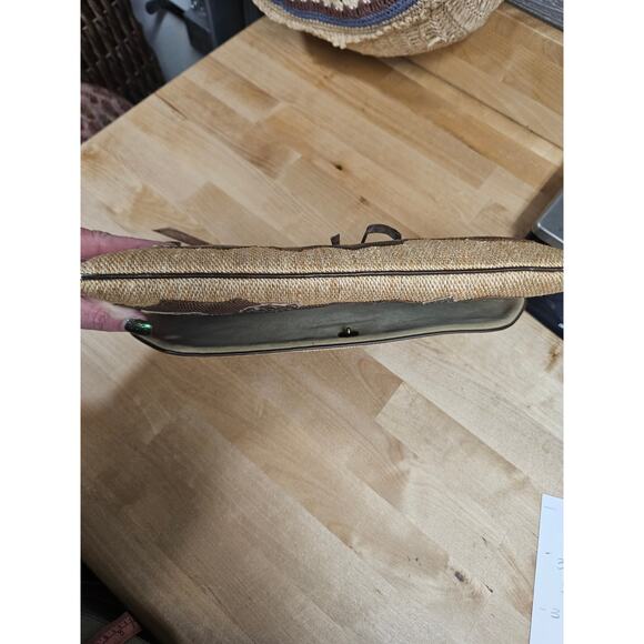 Carlo Fiori Vintage Envelope Straw & Snakeskin Clutch W/ Snap Closure - Picture 10 of 12